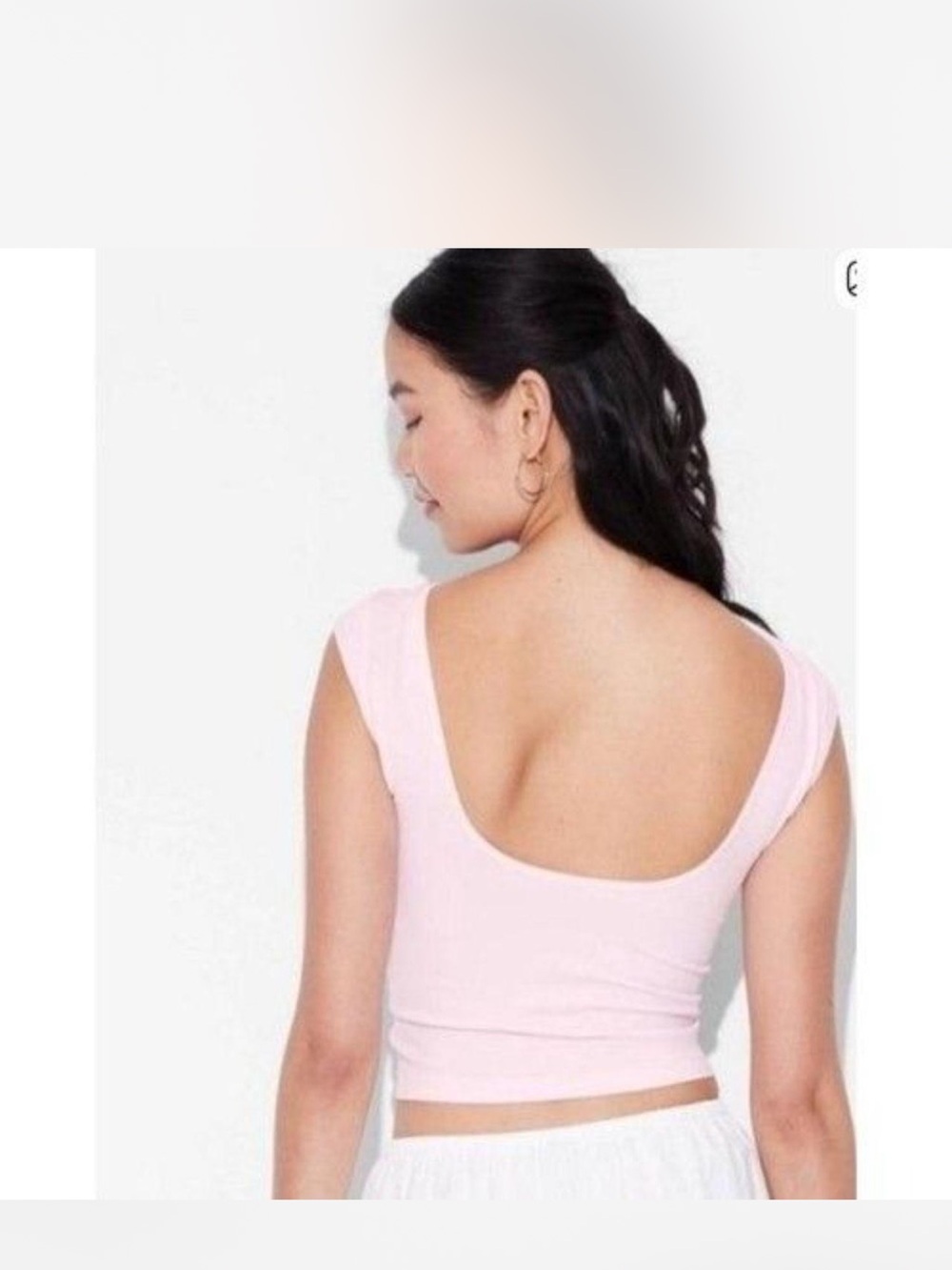 wild fable Light Pink Scoop-Back Crop Top